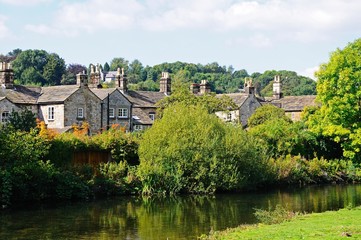 Cottages alongside the River Wye, Bakewell © Arena Photo UK