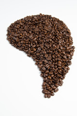 Kaffeebohnen in Tropfenform