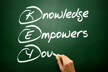 Knowledge Empowers You (KEY), business concept on blackboard
