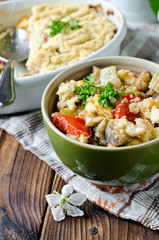 Crumble with vegetables