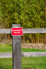 Panneau interdiction, propriété privée