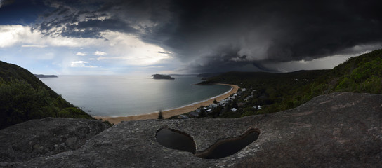 Supercell storm over Broken Bay Pearl Beach NSW Australia