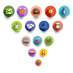 Business management and office icon set