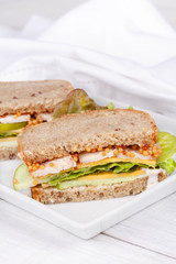 Turkey, cheddar, and green apple sandwich