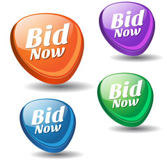 Bid Now Colorful Vector Icon Design