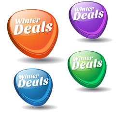 Winter Deals Colorful Vector Icon Design