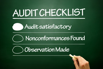 Audit checklist, business concept on blackboard
