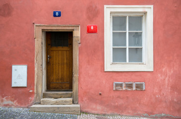 Fototapeta na wymiar classic house with window and front door