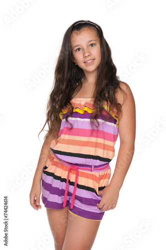 "Pretty preteen girl on the white background" Fotos de archivo e ...