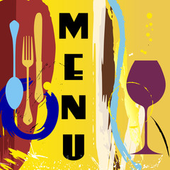 menu design for restaurant, free copy space, vector