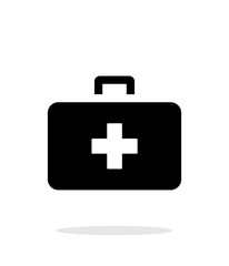Doctor suitcase icon on white background.