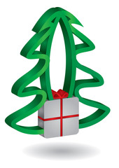Christmas tree with Gift box