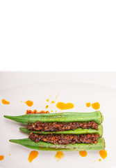 Boiled Raw Okra With Sambal
