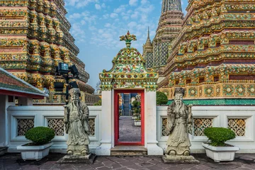 Wandaufkleber temple interior Wat Pho temple bangkok Thailand © snaptitude