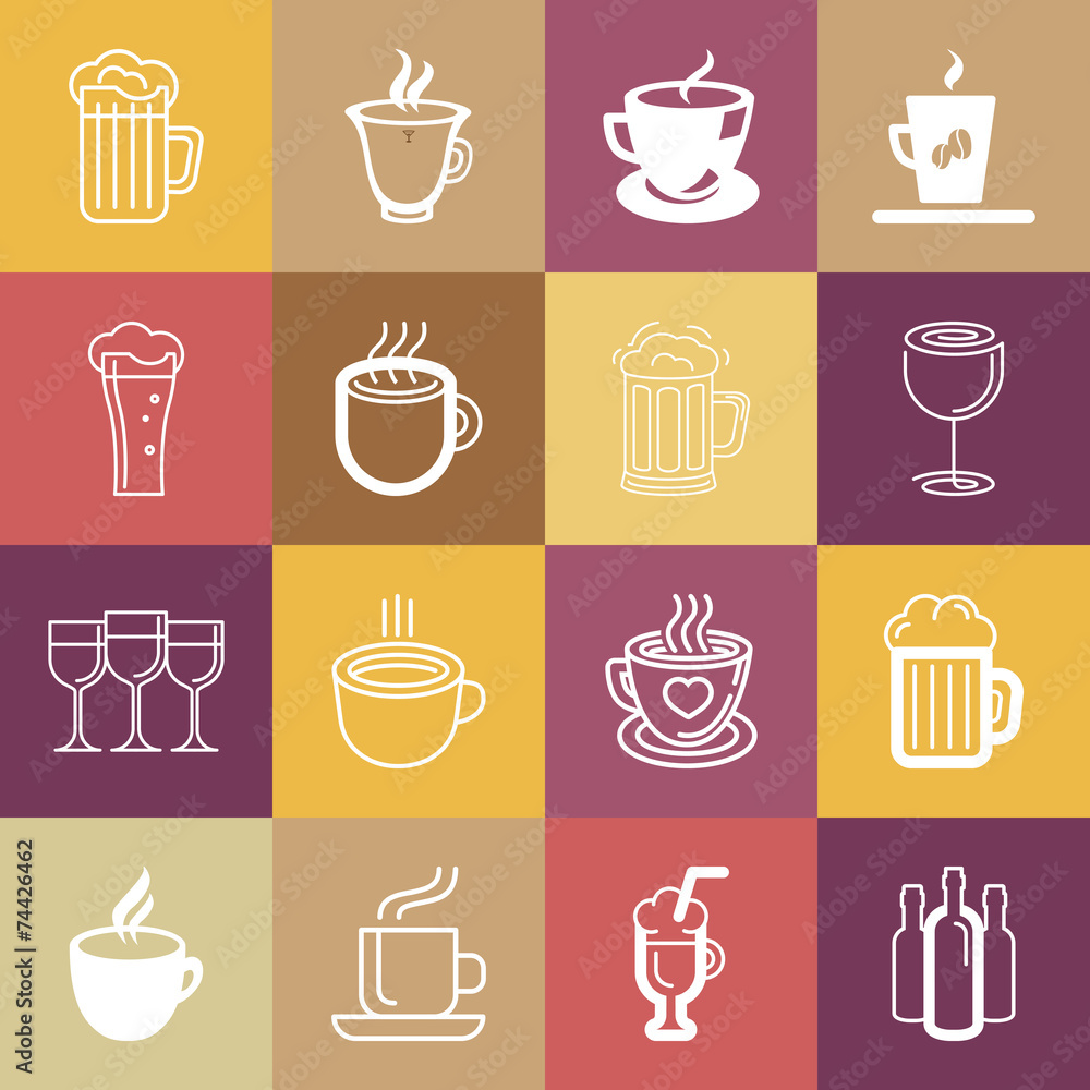 Poster vector set of line logos and signs