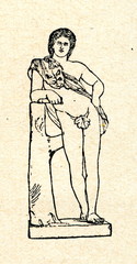 Fototapeta na wymiar Statue of Resting Satyr (from original by Praxiteles)