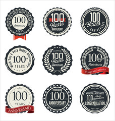 Anniversary retro badges and labels collection