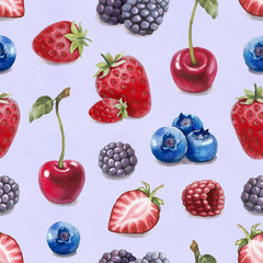 Chocolate eclair and cinnamon bun illustrations. Seamless patter