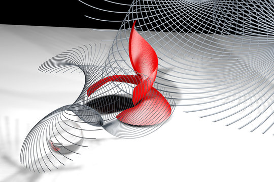 abstract geometry in red gray and black colors