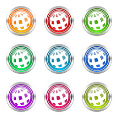 earth colorful vector icons set