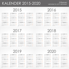 Kalender 2015-2020 Jahresplaner Jahreskalender Taschenkalender