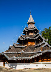 Wooden temple building