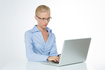 profile of pretty girl with glasses