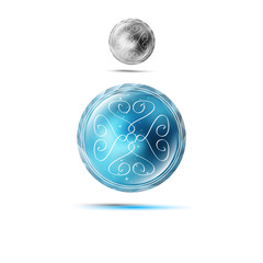 magic logo icon symbol sphere with stars vector easy to edit