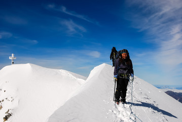 Fototapeta na wymiar Winter Hiking,Grossvenediger