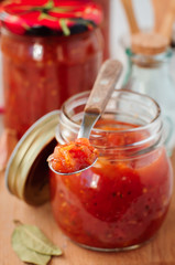 Fototapeta na wymiar Tomato Sauce, Canned Marinara Preserves