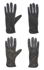 Black cloth working gloves isolated
