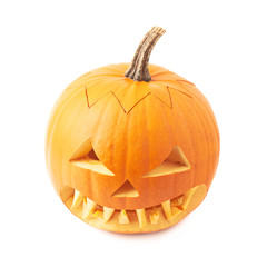 Jack-o'-lanterns orange pumpkin head isolated