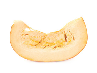 Orange pumpkin slice piece isolated