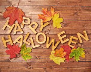 Happy halloween words composition