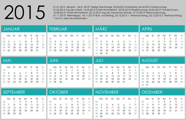 Kalender 2015 Jahresplaner Jahreskalender Taschenkalender
