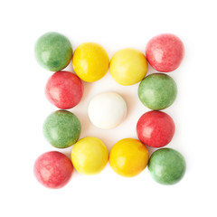 Multiple chewing gum balls isolated