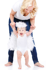Beautiful mother with the angelic child.