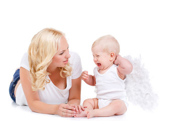 Beautiful mother with the angelic child.