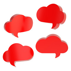 Cloud shaped text bubbles isolated