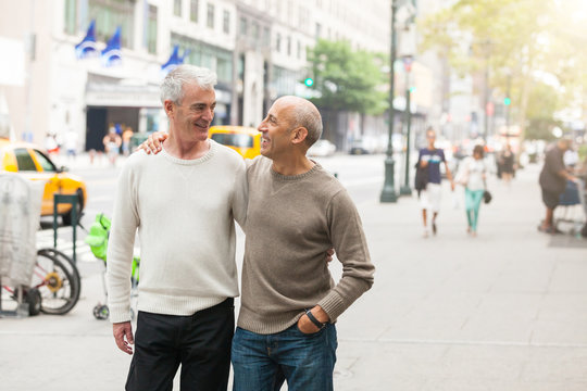 Gay Couple Walking in New York