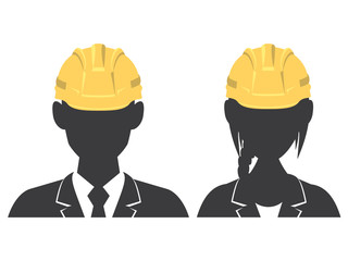 Man and woman avatar hard hat