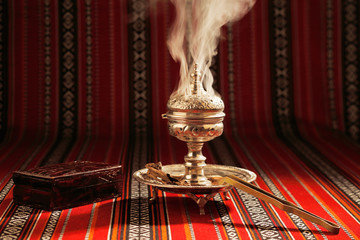 Bukhoor is usually burned in a mabkhara in many Arab countries
