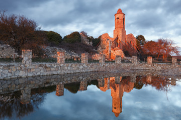 Ruins of the church of La Mussara, uninhabited town of Tarragona © jarcosa