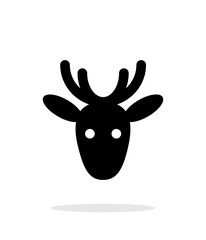Christmas deer icon on white background.