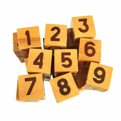 Wooden blocks with numbers