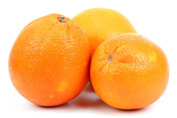 Oranges fruit isolated on white.