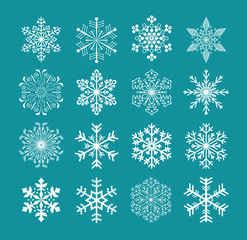 set of snowflakes, vector version