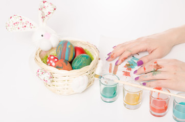 Colouring Easter eggs