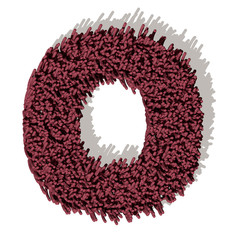 O lettera tappeto microfibra 3d, isolata su sfondo bianco