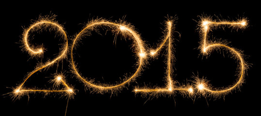 Happy New Year - 2015 with sparklers